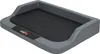 A dog bed with a gray frame and a black quilted cushion. Anteprima dell’immagine prodotto