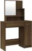 A brown oak-effect dressing table with a mirror and storage. Náhľad obrázku produktu