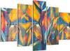 DEQORI Glasbilder 5-tlg 150x100 cm 'Exotisches Blättermeer' Produktbild-Vorschau 1
