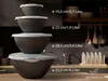 Salatschüssel Set groß mit Deckel ,0,7-6 L in Anthrazit Produktbild-Vorschau 2