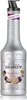 A silver bottle of Monin Passion Fruit puree with a black pump dispenser. Voir les images du produit