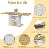 Eettafel met houtfineer en reliëfdecor, tafel met Productafbeelding-voorbeeld 7