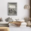 Gerahmtes Poster - Schwarzer Rahmen - Brücke Pier Sepia - Produktbild-Vorschau 7