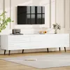 KLAM HOME Lowboard Weißer XXL TV-Schrank 180cm für bis 80 Produktbild-Vorschau 1