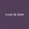 The image shows the text 'FLAME X BURN' in white against a purple background. Produktbild-Vorschau