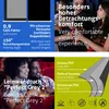 Collage of images showing a projection screen's features and people enjoying a movie. Produktbild-Vorschau