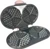 An open waffle maker with heart-shaped molds. Podgląd zdjęcia produktu