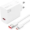 A white 120W hyper charger combo with a USB-C cable and a USB-A to USB-C cable. Produktbild-Vorschau