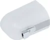 A white, frosted glass-like object with a silver stripe and a chrome fixture is shown against a white background. Anteprima dell’immagine prodotto