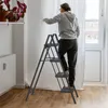 LARS360 Metall Leiter 4 Stufen Klappleiter Tritthocker Produktbild-Vorschau 10