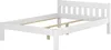 A white wooden bed frame shown from a side angle against a white background. Produktbild-Vorschau