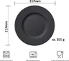 A top-down view of a black plate with dimensions and weight indicated. Anteprima dell’immagine prodotto