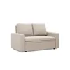 A beige sofa with a pull-out bed function is shown against a white background. Produktbild-Vorschau