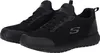 A pair of black Skechers work shoes are shown from a side angle against a white background. Voir les images du produit