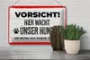 Blechschild Spruch 30x20cm Vorsicht Hier wacht unser Hund Produktbild-Vorschau 4
