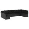 10-tlg. Garten-Sofagarnitur mit Kissen Schwarz Poly Rattan Produktbild-Vorschau 1