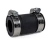 A close-up studio shot of a rubber hose connector with two metal hose clamps. Produktbild-Vorschau