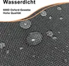 Close-up of a black fabric with water droplets on it, indicating water resistance. Produktbild-Vorschau