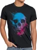 style3 Neon Skull T-Shirt Herren totenkopf disco neon Produktbild-Vorschau 1