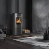 A modern living room with a fireplace and furniture. Anteprima dell’immagine prodotto