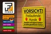 Blechschild Hinweis 18x12cm Vorsicht Freilaufende Hunde Produktbild-Vorschau 3