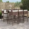 7-tlg. Gartenbar-Set mit Kissen Braun Poly Rattan Produktbild-Vorschau 2