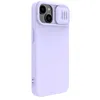 A purple phone case with a camera cover is shown against a white background. Produktbild-Vorschau