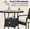 CASARIA® Table de jardin en polyrotin Noir 60 cm résistant Voir les images du produit 5