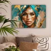 MuchoWow® - Leinwandbilder - Frau - Porträt - Gold - Luxus Produktbild-Vorschau 2