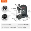 A diagram of a VEVOR arbor press with dimensions and specifications. Náhľad obrázku produktu