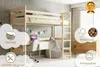 Interbeds Hochbett Holzbett Kinderbett 200x90cm mit Produktbild-Vorschau 2
