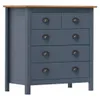 vidaXL Sideboard Hill Grau 79x40x80 cm Massivholz Kiefer Produktbild-Vorschau 4