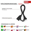 EMOS Verlengkabel, 1,5 meter, met eurostekker en Productafbeelding-voorbeeld 3