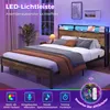 A bedroom scene featuring a bed with LED lighting. Produktbild-Vorschau