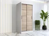 Schiebetürenschrank 90x200cm - Weiß Matt & Sonoma Eiche - Produktbild-Vorschau 9