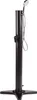 A black outdoor shower with a silver shower head and hose, mounted on a star-shaped base. Produktbild-Vorschau