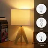 EDISHINE Lampe de chevet en bois, lampe de table E27 avec Voir les images du produit 2