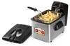 A deep fryer with french fries inside, and its lid is placed next to it. Produktbild-Vorschau