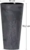 A tall, dark gray planter with a marbled effect, shown with dimensions indicated. Produktbild-Vorschau