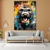 Gorilla abstrakt Pop Art Leinwandbild Wandbild Kunstdruck Produktbild-Vorschau 3