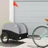 vidaXL Fahrradanhänger Schwarz und Grau 45 kg Eisen Produktbild-Vorschau 2