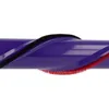 A close-up, side view of a purple vacuum cleaner brush roll with black and red bristles. Produktbild-Vorschau
