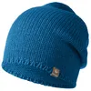 Giesswein Unisex Longbeanie Hohloh mit Rippmuster aus Wolle in blau