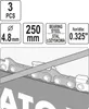 Rundfeile Ø 4,8mm für Sägekette 0.325"  (3St.) Produktbild-Vorschau 3