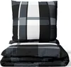 Mikrofaser Bettwäsche Set 135x200 cm in Schwarz Grau Weiß Produktbild-Vorschau 1