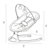 A line drawing of a baby bouncer with dimensions indicated by measurement lines and numbers. Anteprima dell’immagine prodotto