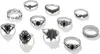 Silber RETRO PUNK BOHO 12 SET RETRO RINGE Produktbild-Vorschau 2