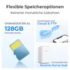 Collage of marketing images showing storage options for a security camera system. Produktbild-Vorschau