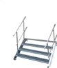 A metal staircase with handrails against a white background. Produktbild-Vorschau