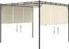 vidaXL Gartenpavillon mit Seitenvorhang 3x3x2,25 m Creme Produktbild-Vorschau 4